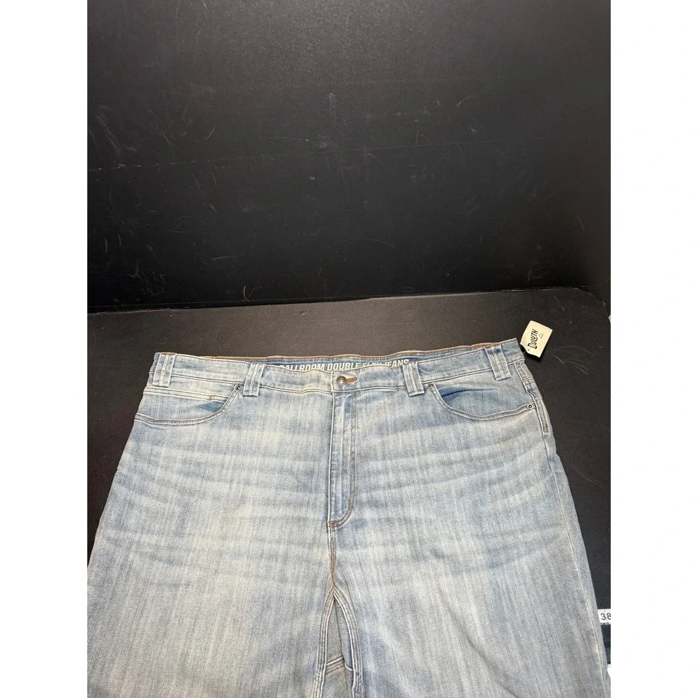 Duluth Trading Co Selvedge Double Flex Jeans Mens 46x30 Light Wash Standard Fit